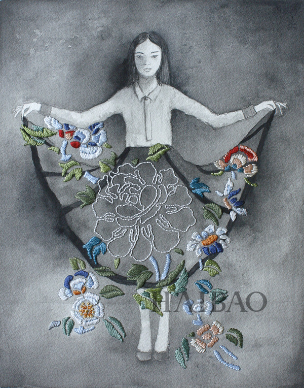 新加坡艺术家Izziyana Suhaimi作品：刺绣与水彩的精彩碰撞3.jpg